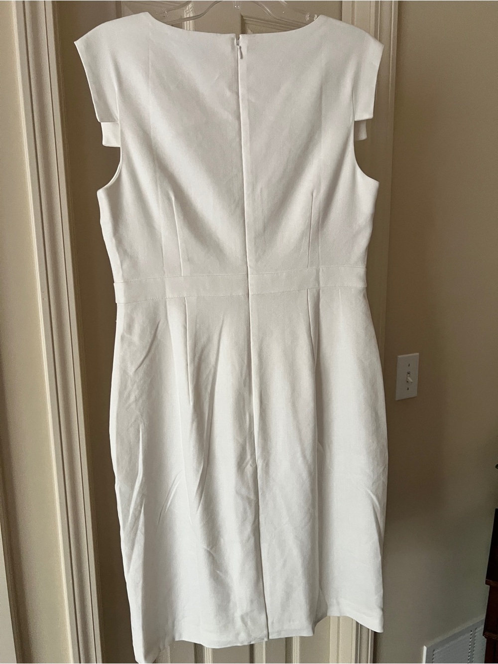 NWT Ann Taylor White Square-Neck Midi Sheath Dress - Picture 5 of 5